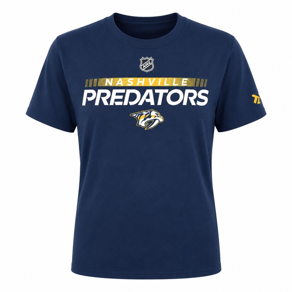 Fanatics Nashville Predators NHL Athletic Navy Blue Graphic T-Shirt Mens Small